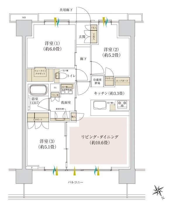 Brillia(ブリリア) Tower 千葉 間取り R type