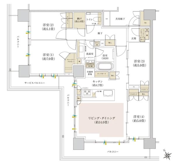 Brillia(ブリリア) Tower 千葉 間取り A type