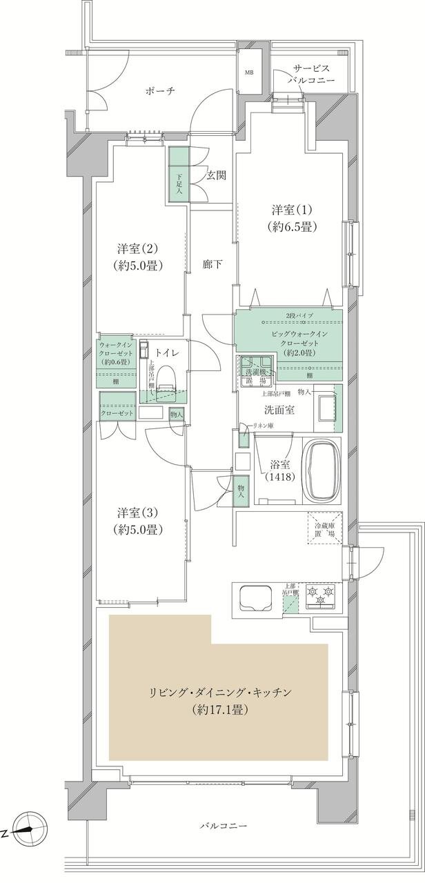 クレストフォルム横浜踊場 間取り B-I type