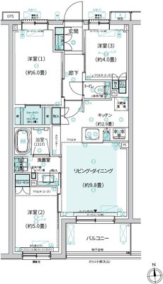 クレストフォルム横浜踊場 間取り S-E type