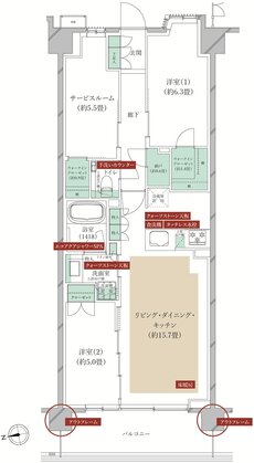 クレストフォルム横浜踊場 間取り B-Hs type（第1期4次登録）