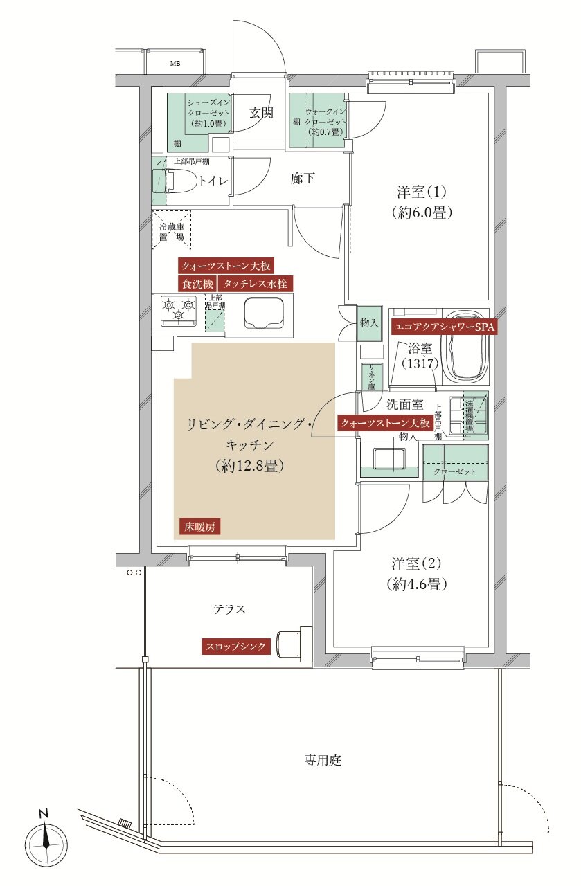 クレストフォルム横浜踊場 間取り S-Bg type
