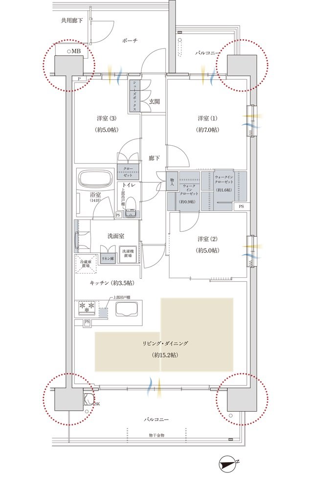プレディア神戸舞子レジデンス 間取り EF type