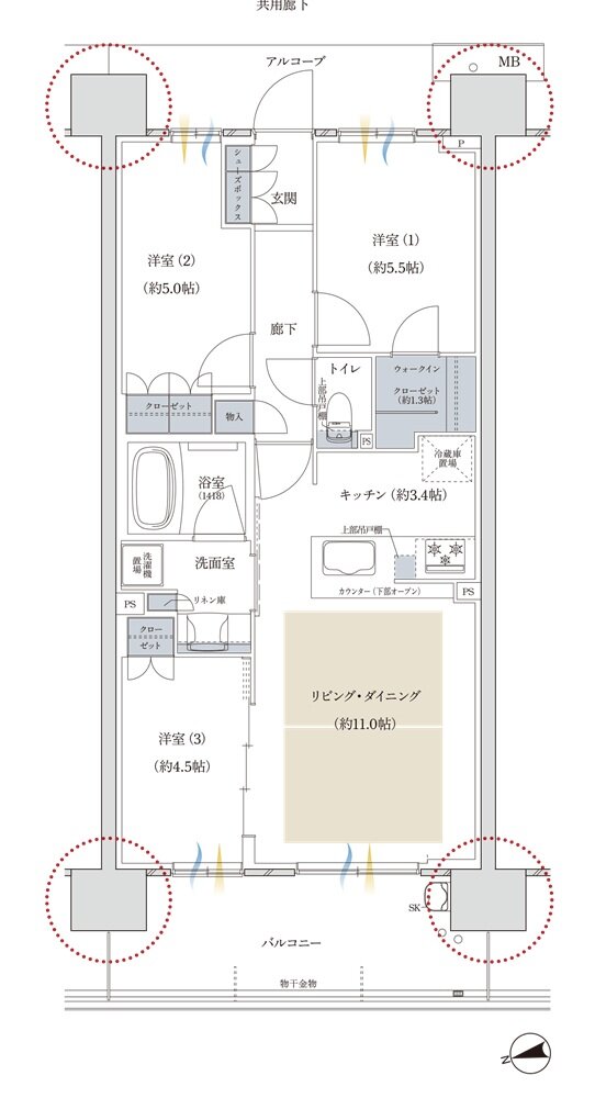 プレディア神戸舞子レジデンス 間取り WH2 type