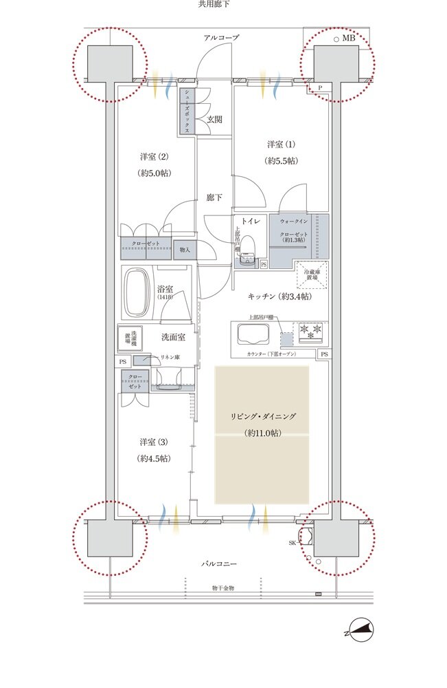 プレディア神戸舞子レジデンス 間取り WH1 type