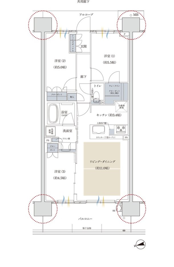 プレディア神戸舞子レジデンス 間取り WH1 type