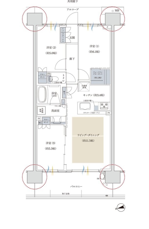 プレディア神戸舞子レジデンス 間取り WE1 type