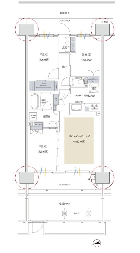 プレディア神戸舞子レジデンス 間取り WCg type