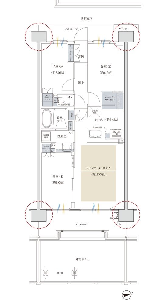 プレディア神戸舞子レジデンス 間取り ECg type