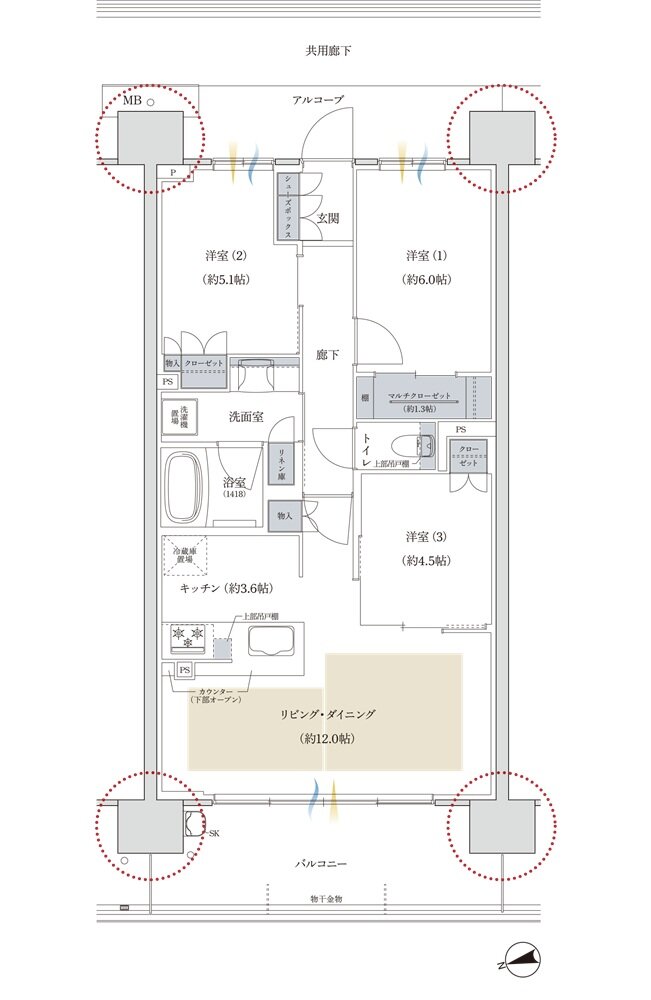 プレディア神戸舞子レジデンス 間取り WF2 type