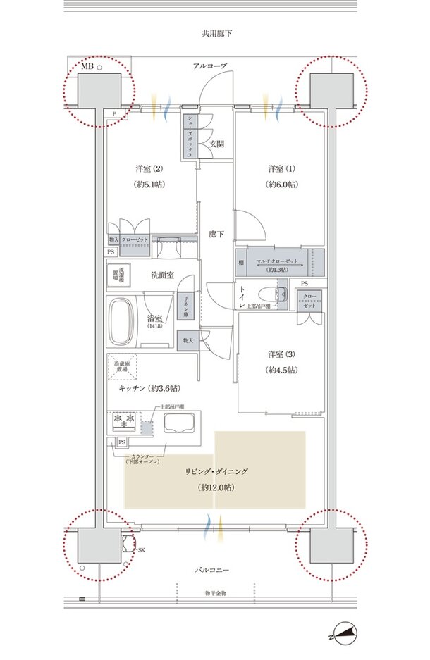 プレディア神戸舞子レジデンス 間取り WF2 type