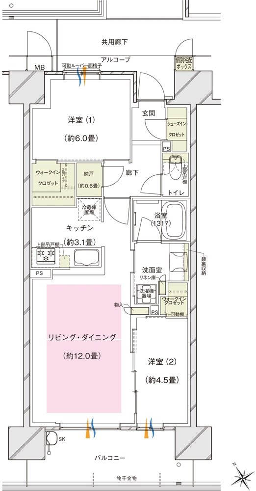 ブランズシティ東岸和田 間取り E TYPE