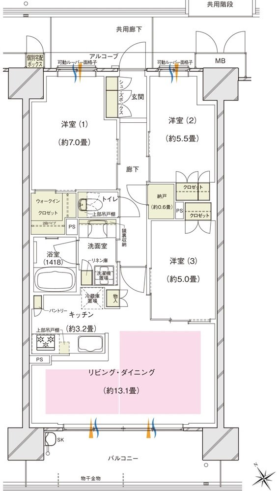 ブランズシティ東岸和田 間取り B TYPE
