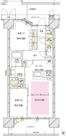 ブランズシティ東岸和田 間取り H TYPE