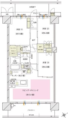 ブランズシティ東岸和田 間取り Q TYPE