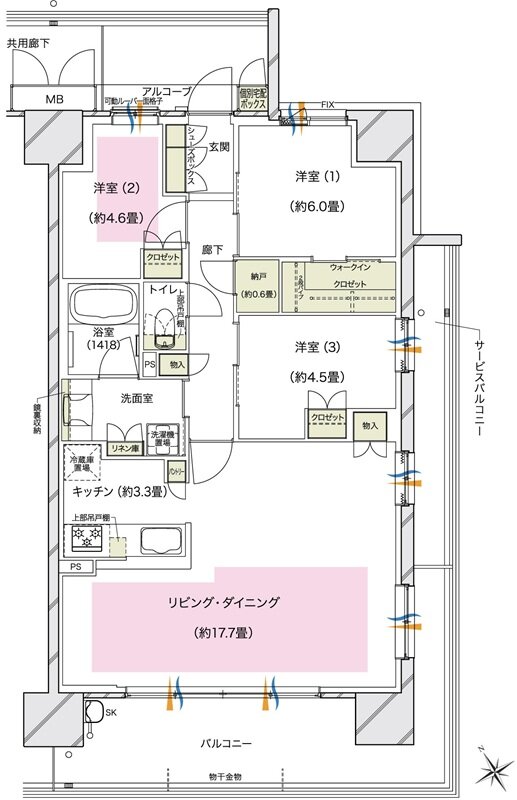 ブランズシティ東岸和田 間取り J TYPE〈SELECTPLAN3〉