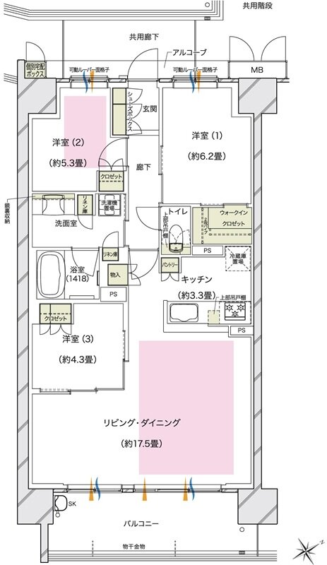 ブランズシティ東岸和田 間取り MTYPE〈SELECT PLAN 1〉