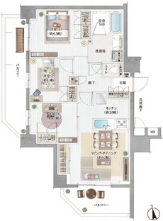 ネベル鶴瀬 間取り G type
