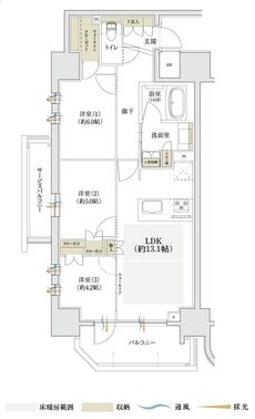 ユニロイヤル名東上社駅前 間取り A type