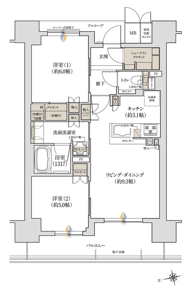 ジオ阪急川西 The Front 間取り B type