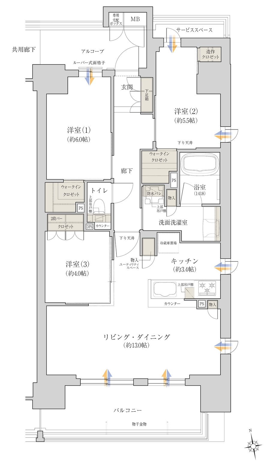ジオ阪急川西 The Front 間取り G2 type