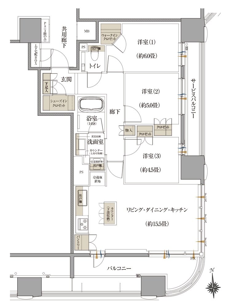 Brillia(ブリリア) 神戸旧居留地 間取り D Type
