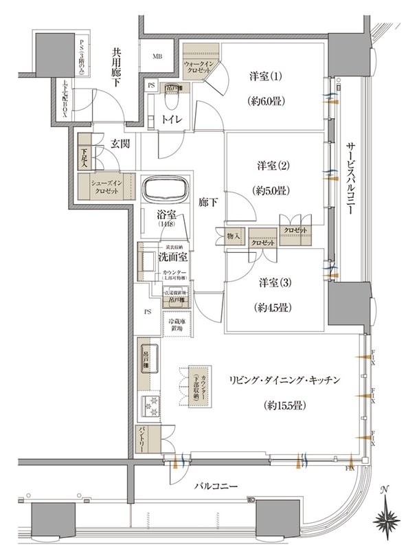 Brillia(ブリリア) 神戸旧居留地 間取り D Type