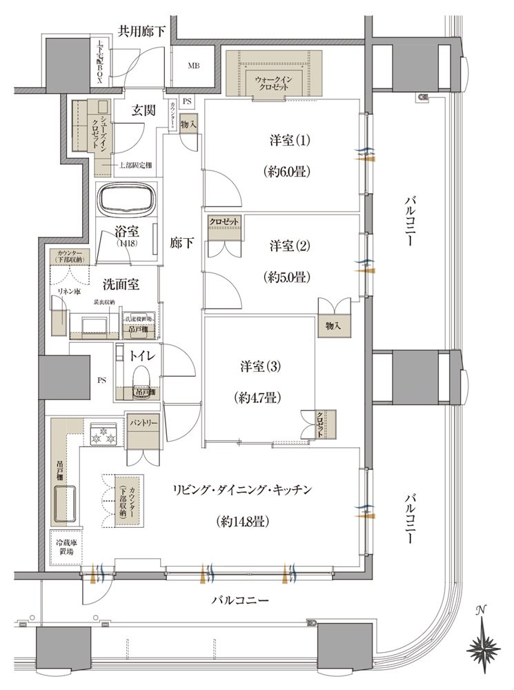 Brillia(ブリリア) 神戸旧居留地 間取り G Type