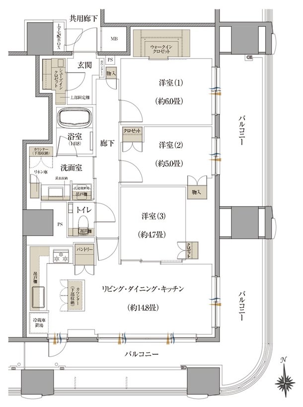 Brillia(ブリリア) 神戸旧居留地 間取り G Type