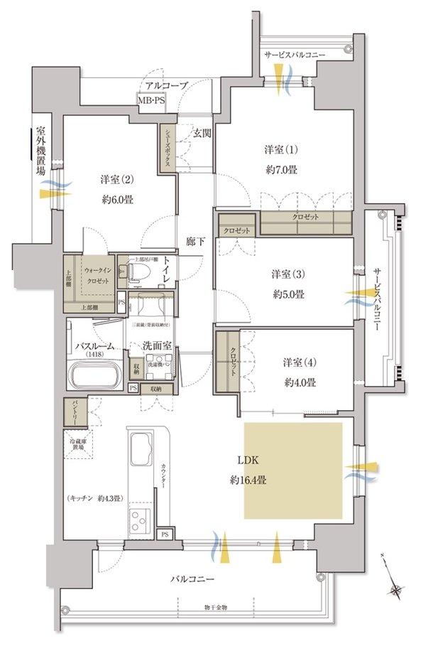 ワコーレ姫路北条口 フロント 間取り D type