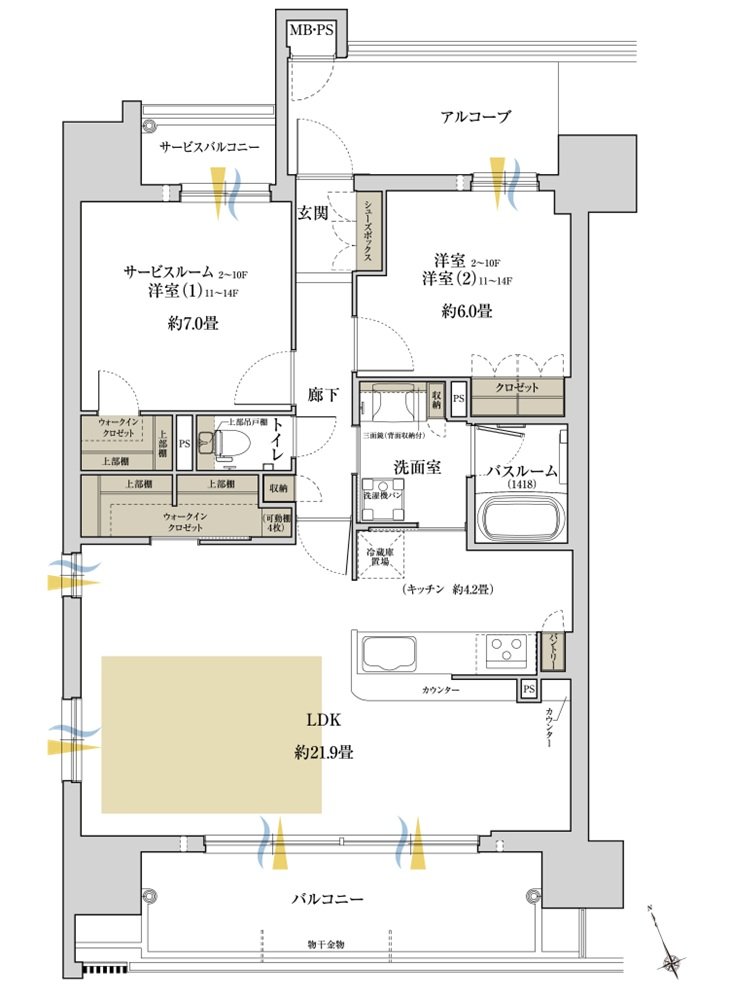 ワコーレ姫路北条口 フロント 間取り A typeメニュープラン1
