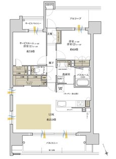 ワコーレ姫路北条口 フロント 間取り A typeメニュープラン1