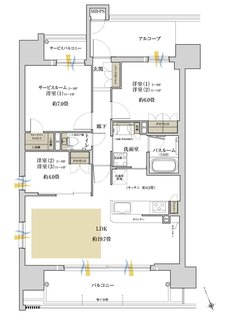 ワコーレ姫路北条口 フロント 間取り A typeメニュープラン2