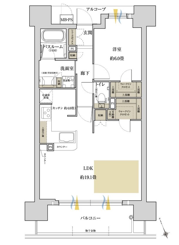 ワコーレ姫路北条口 フロント 間取り B typeメニュープラン1