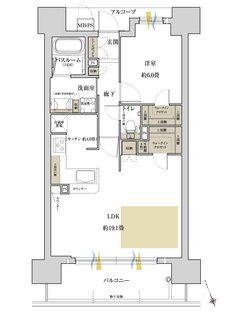ワコーレ姫路北条口 フロント 間取り B typeメニュープラン1