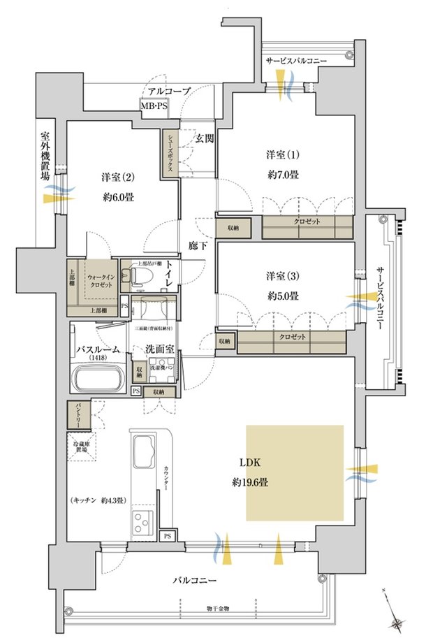 ワコーレ姫路北条口 フロント 間取り D typeメニュープラン1