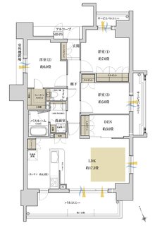 ワコーレ姫路北条口 フロント 間取り D typeメニュープラン2
