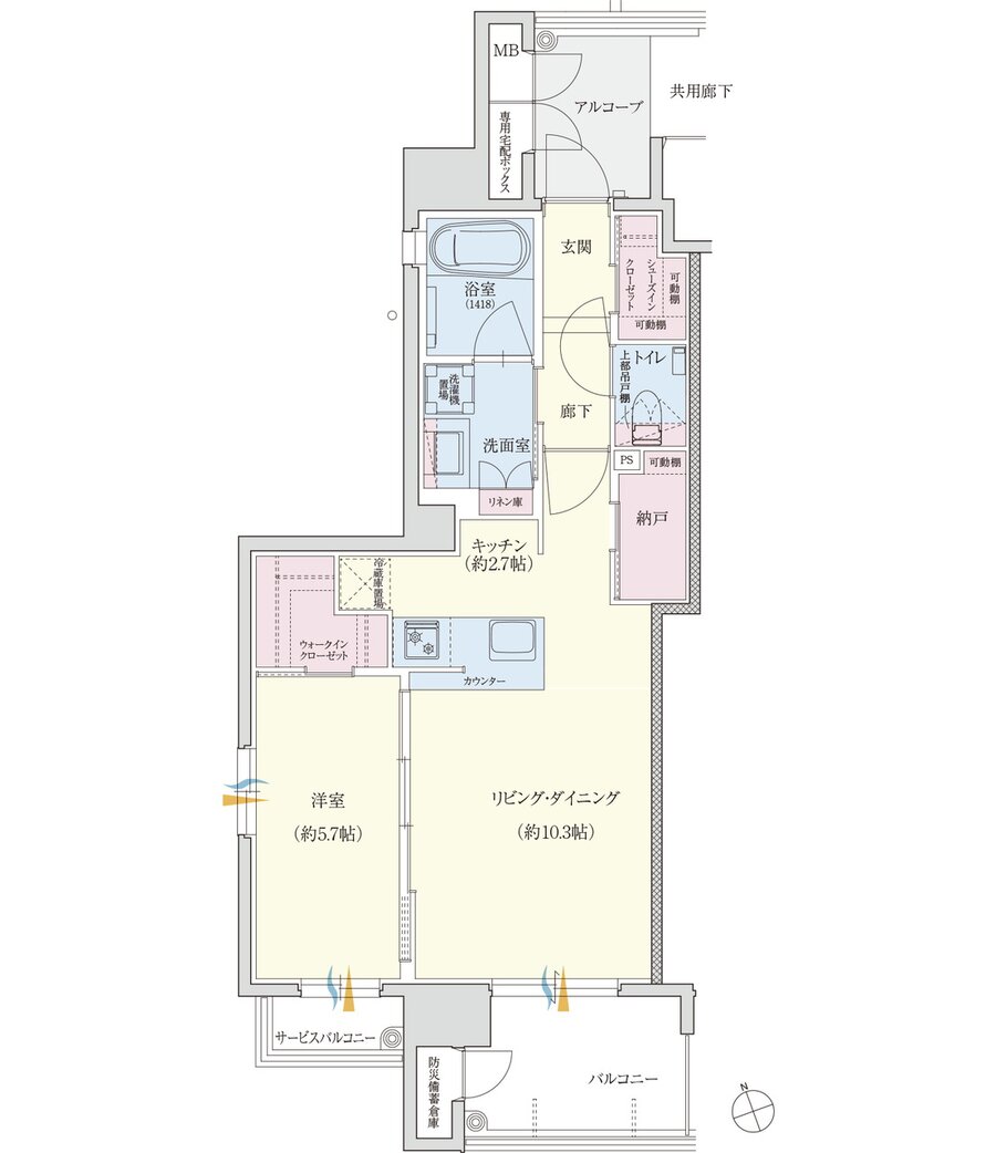 クレアネクスト荒田ザ・レジデンス 間取り A type