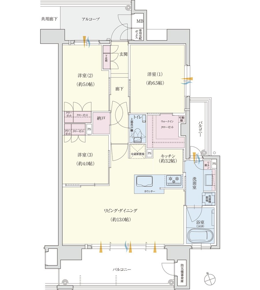 クレアネクスト荒田ザ・レジデンス 間取り E type