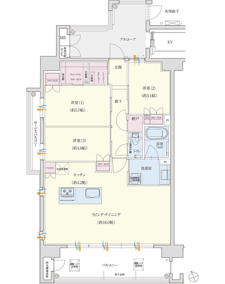クレアネクスト荒田ザ・レジデンス 間取り F type