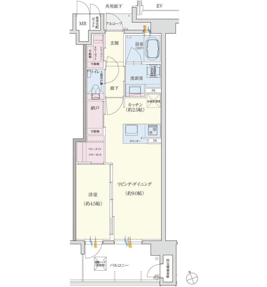 クレアネクスト荒田ザ・レジデンス 間取り B type