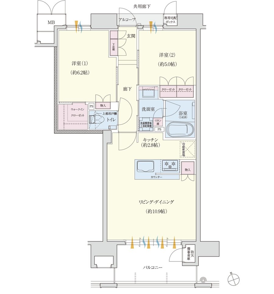 クレアネクスト荒田ザ・レジデンス 間取り D type