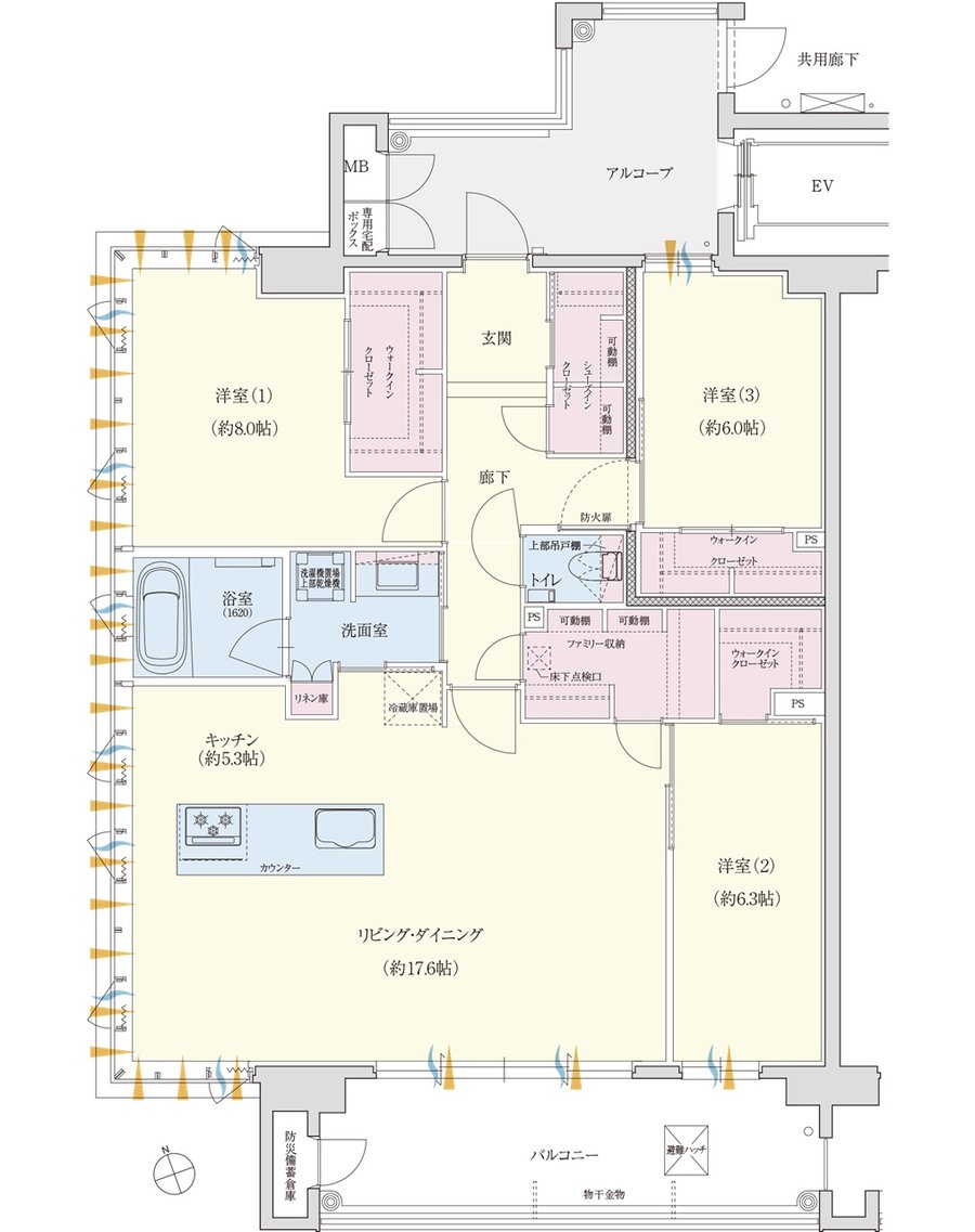 クレアネクスト荒田ザ・レジデンス 間取り H type
