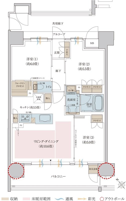 リビオ堺グリーンアベニュー 間取り Bタイプ