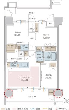 リビオ堺グリーンアベニュー 間取り Bタイプ