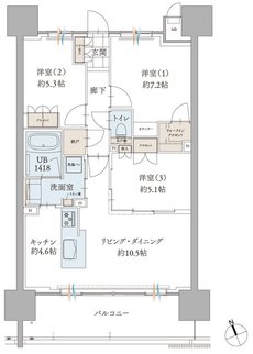 エンブルアルビオ富士中央 間取り C2 TYPE