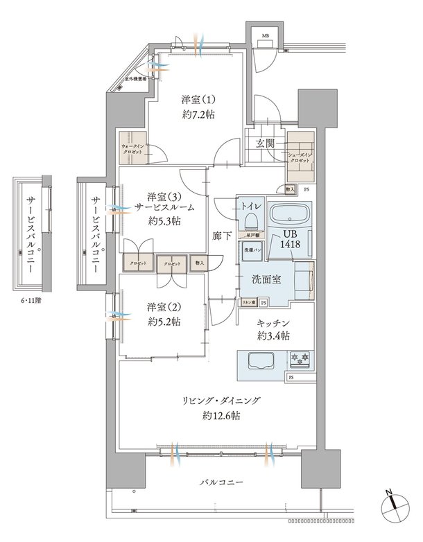 エンブルアルビオ富士中央 間取り A2/A3 TYPE