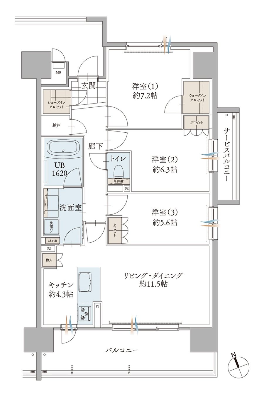 エンブルアルビオ富士中央 間取り G2 TYPE