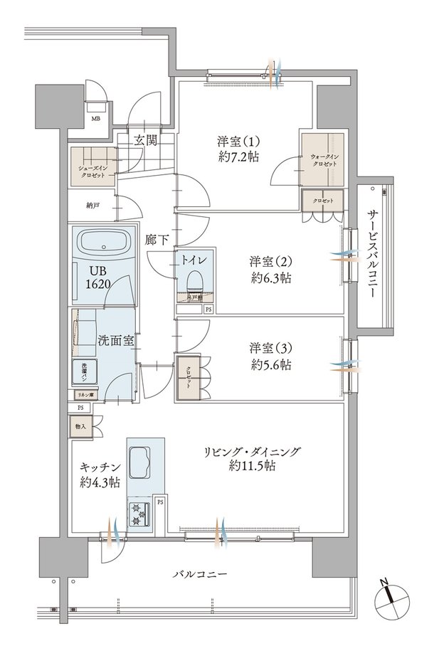エンブルアルビオ富士中央 間取り G2 TYPE