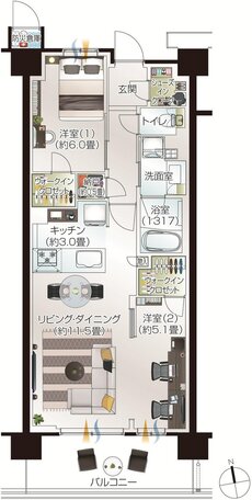 メイツ府中中河原 間取り C7 type